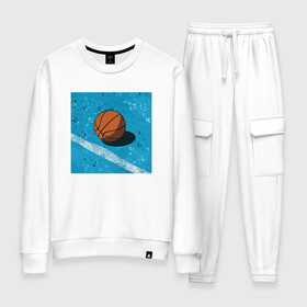 Женский костюм хлопок с принтом Streetball в городе Новоалтайск, 100% хлопок | на свитшоте круглая горловина, мягкая резинка по низу. Брюки заужены к низу, на них два вида карманов: два 