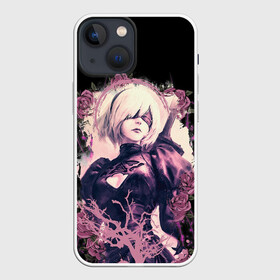 Чехол для iPhone 13 mini с принтом 2B | ROSES в городе Новоалтайск,  |  | 2a | 2б | ahegao | anime | automata | b2 | cyber | emil | girl | girls | glitch | hikka | neon | nier | roses | senpai | waifu | yorha | а2 | аниме | ахегао | вайфу | глитч | глич | девушка | кибер | манга | неон | розы | семпай | сенпай | т