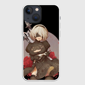 Чехол для iPhone 13 mini с принтом Nier: Automata (2B) в городе Новоалтайск,  |  | 2a | 2б | ahegao | anime | automata | b2 | cyber | emil | girl | girls | glitch | hikka | neon | nier | roses | senpai | waifu | yorha | а2 | аниме | ахегао | вайфу | глитч | глич | девушка | кибер | манга | неон | розы | семпай | сенпай | т