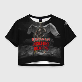 Женская футболка Crop-top 3D с принтом Dungeons & Dragons Паладин в городе Новоалтайск, 100% полиэстер | круглая горловина, длина футболки до линии талии, рукава с отворотами | dd | dungeons  dragons | paladin | днд | паладин | подземелья и драконы