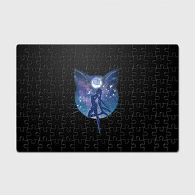 Головоломка Пазл магнитный 126 элементов с принтом Sailor Moon силуэт в городе Новоалтайск, полимерный материал с магнитным слоем | 126 деталей, размер изделия —  180*270 мм | sailor moon | звезды | луна | сейлор мун | усаги цукино