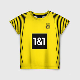 Детская футболка 3D с принтом BORUSSIA DORTMUND БОРУССИЯ в городе Новоалтайск, 100% гипоаллергенный полиэфир | прямой крой, круглый вырез горловины, длина до линии бедер, чуть спущенное плечо, ткань немного тянется | borussia | champions | dortmund | football | haaland | soccer | uefa | world cup | боруссия | боруссия дортмунд | дортмунд | лига чемпионов | форма | формы | футбол | холанд | холланд | хооланд