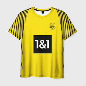 Мужская футболка 3D с принтом BORUSSIA DORTMUND БОРУССИЯ в городе Новоалтайск, 100% полиэфир | прямой крой, круглый вырез горловины, длина до линии бедер | borussia | champions | dortmund | football | haaland | soccer | uefa | world cup | боруссия | боруссия дортмунд | дортмунд | лига чемпионов | форма | формы | футбол | холанд | холланд | хооланд