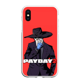 Чехол для iPhone XS Max матовый с принтом Чумной Pay Day 2 в городе Новоалтайск, Силикон | Область печати: задняя сторона чехла, без боковых панелей | game | games | pay day | payday | бандиты | грабители | зфн вфн | игра | игры | пэй дэй