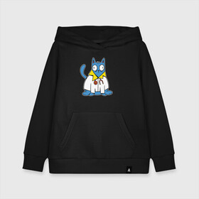 Детская толстовка хлопок с принтом Кот Врач Cat Doctor Trust me в городе Новоалтайск, 100% хлопок | Круглый горловой вырез, эластичные манжеты, пояс, капюшен | cat | cat merch | kitten | kitty | medic | trust me im doctor | wise cat | верь мне я доктор | врачеватель | доверие | доктор | киса | кот в халате | котёнок | котик | коты мерч | кошка | медик | медсестра | смешной кот | терапевт
