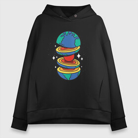 Женское худи Oversize хлопок с принтом Земля в разрезе Cut Earth в городе Новоалтайск, френч-терри — 70% хлопок, 30% полиэстер. Мягкий теплый начес внутри —100% хлопок | боковые карманы, эластичные манжеты и нижняя кромка, капюшон на магнитной кнопке | art | core | earth core | fruit | galaxy | globus | planet | slice | space | stars | арт | география | глобус | звёзды | земля фрукт | земная кора | земное ядро | иллюстрация | континенты | космический принт | планета земля