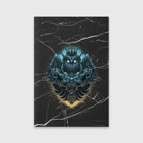 Обложка для паспорта матовая кожа с принтом Owl king в городе Новоалтайск, натуральная матовая кожа | размер 19,3 х 13,7 см; прозрачные пластиковые крепления | арт | графика | корона | птицы | совы | череп