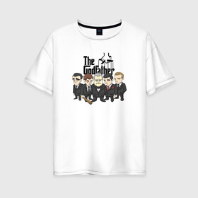 Женская футболка хлопок Oversize с принтом The Godfather/крестный отец в городе Новоалтайск, 100% хлопок | свободный крой, круглый ворот, спущенный рукав, длина до линии бедер
 | godfather | корлеоне | крестный отец | майкл корлеоне