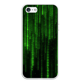 Чехол для iPhone 5/5S матовый с принтом Двоичный код в городе Новоалтайск, Силикон | Область печати: задняя сторона чехла, без боковых панелей | Тематика изображения на принте: код | матрица | ошибки | хакер | цифры
