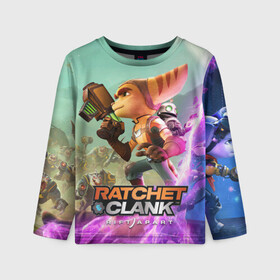Детский лонгслив 3D с принтом Ratchet & Clank: Rift Apart в городе Новоалтайск, 100% полиэстер | длинные рукава, круглый вырез горловины, полуприлегающий силуэт
 | action | animals | nextgen | pc | playstation | ps 5 | ratchet and clank rift apart | robot | sony | steam | top | valve | video games | weapon | xbox | валв | видео игры | животные | иксбокс | некстген | оружие | пк | плейстейшен | пс 5 | робот 