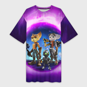 Платье-футболка 3D с принтом Ratchet  Clank 2 Rift Apart в городе Новоалтайск,  |  | action | animals | nextgen | pc | playstation | ps 5 | ratchet and clank rift apart | robot | sony | steam | top | valve | video games | weapon | xbox | валв | видео игры | животные | иксбокс | некстген | оружие | пк | плейстейшен | пс 5 | робот 