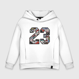 Детское худи Oversize хлопок с принтом 23 - Michael Jordan в городе Новоалтайск, френч-терри — 70% хлопок, 30% полиэстер. Мягкий теплый начес внутри —100% хлопок | боковые карманы, эластичные манжеты и нижняя кромка, капюшон на магнитной кнопке | basketball | bulls | chicago | game | jordan | michael | nba | sport | streetball | баскетбол | баскетболист | буллс | джордан | игра | игрок | майкл | мяч | нба | спорт | стритбол | тренер | чикаго