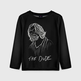 Детский лонгслив 3D с принтом THE DUDE (Большой Лебовски) в городе Новоалтайск, 100% полиэстер | длинные рукава, круглый вырез горловины, полуприлегающий силуэт
 | abide | big | dude | jeff | lebowski | the | большой | лебовски | фильм | чувак