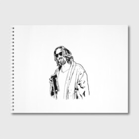 Альбом для рисования с принтом Большой Лебовски Big Lebowski в городе Новоалтайск, 100% бумага
 | матовая бумага, плотность 200 мг. | Тематика изображения на принте: abide | big | dude | jeff | lebowski | the | большой | лебовски | фильм | чувак