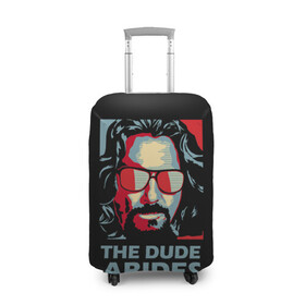 Чехол для чемодана 3D с принтом The Dude Abides (Лебовски) в городе Новоалтайск, 86% полиэфир, 14% спандекс | двустороннее нанесение принта, прорези для ручек и колес | abide | big | dude | jeff | lebowski | the | большой | лебовски | фильм | чувак