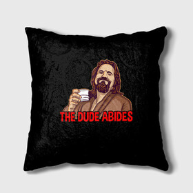 Подушка 3D с принтом The Dude Abides (Lebowski) в городе Новоалтайск, наволочка – 100% полиэстер, наполнитель – холлофайбер (легкий наполнитель, не вызывает аллергию). | состоит из подушки и наволочки. Наволочка на молнии, легко снимается для стирки | abide | big | dude | jeff | lebowski | the | большой | лебовски | фильм | чувак