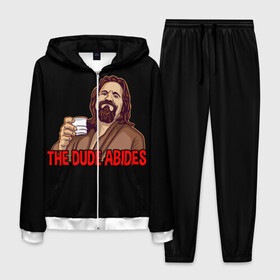 Мужской костюм 3D с принтом The Dude Abides (Lebowski) в городе Новоалтайск, 100% полиэстер | Манжеты и пояс оформлены тканевой резинкой, двухслойный капюшон со шнурком для регулировки, карманы спереди | abide | big | dude | jeff | lebowski | the | большой | лебовски | фильм | чувак