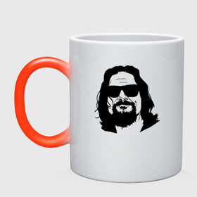 Кружка хамелеон с принтом Большой Лебовски (Big Lebowski) в городе Новоалтайск, керамика | меняет цвет при нагревании, емкость 330 мл | abide | big | dude | jeff | lebowski | the | большой | лебовски | фильм | чувак