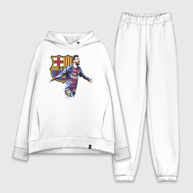 Женский костюм хлопок Oversize с принтом Lionel Messi, Barcelona в городе Новоалтайск,  |  | barcelona | forward | lionel messi | star | барселона | звезда | лионель месси | форвард