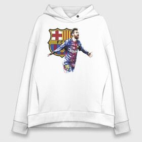 Женское худи Oversize хлопок с принтом Lionel Messi Barcelona в городе Новоалтайск, френч-терри — 70% хлопок, 30% полиэстер. Мягкий теплый начес внутри —100% хлопок | боковые карманы, эластичные манжеты и нижняя кромка, капюшон на магнитной кнопке | barcelona | forward | lionel messi | star | барселона | звезда | лионель месси | форвард