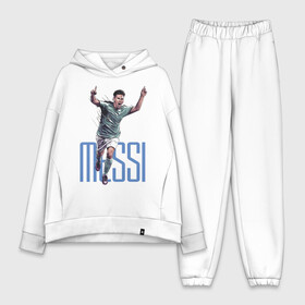 Женский костюм хлопок Oversize с принтом Lionel Messi в городе Новоалтайск,  |  | barcelona | forward | lionel messi | star | барселона | звезда | лионель месси | форвард