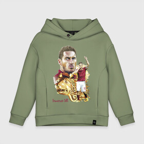 Детское худи Oversize хлопок с принтом Francesco Totti Roma в городе Новоалтайск, френч-терри — 70% хлопок, 30% полиэстер. Мягкий теплый начес внутри —100% хлопок | боковые карманы, эластичные манжеты и нижняя кромка, капюшон на магнитной кнопке | football | legend | lion | roma | totti | италия | лев | легенда | тотти | футбол