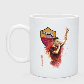 Кружка керамическая с принтом Francesco Totti Roma в городе Новоалтайск, керамика | объем — 330 мл, диаметр — 80 мм. Принт наносится на бока кружки, можно сделать два разных изображения | Тематика изображения на принте: football | legend | roma | totti | италия | легенда | тотти | футбол