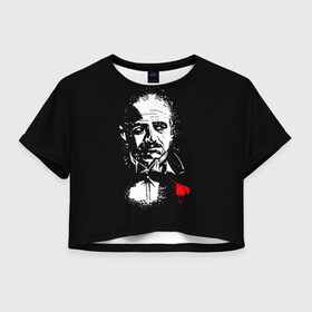 Женская футболка Crop-top 3D с принтом The Godfather / Крестный отец в городе Новоалтайск, 100% полиэстер | круглая горловина, длина футболки до линии талии, рукава с отворотами | corleone | gotfather | the godfather | vito andolini corleone | дон вито корлеоне | карлеоне | крестный отец | мафия | старые фильмы | татталья