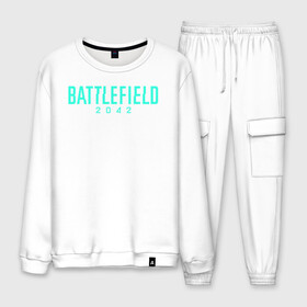 Мужской костюм хлопок с принтом Battlefield 2042 logo в городе Новоалтайск, 100% хлопок | на свитшоте круглая горловина, мягкая резинка по низу. Брюки заужены к низу, на них два вида карманов: два “обычных” по бокам и два объемных, с клапанами, расположенные ниже линии бедра. Брюки с мягкой трикотажной резинкой на поясе и по низу штанин. В поясе для дополнительного комфорта — широкие завязки | action | battlefield 2042 | ea | future | nextgen | origin | pc | playstation | ps 5 | robot | sony | steam | valve | video games | war | weapon | xbox | батлфилд 2042 | будущее | валв | война | еа | игры | иксбокс | лого | некстген | ориджин | о