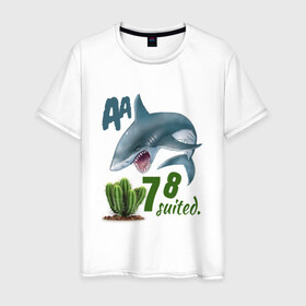 Мужская футболка хлопок с принтом Poker shark в городе Новоалтайск, 100% хлопок | прямой крой, круглый вырез горловины, длина до линии бедер, слегка спущенное плечо. | fish | fold | poker | poker room | pot | shark | азарт | банк | блеф | игра | игрок | казино | каре | карты | колода | коннекторы | крести | масть | онлайн | партия | пас | раздача | расклад | сет | ставка | стрит | торги | туз