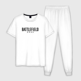 Мужская пижама хлопок с принтом BATTLEFIELD 2042 Батлфилд в городе Новоалтайск, 100% хлопок | брюки и футболка прямого кроя, без карманов, на брюках мягкая резинка на поясе и по низу штанин
 | 2042 | battlefield | call | cod | counter | csgo | duty | game | rainbow | siege | six | strike | war | бателфилд | батла | батлфилд | боец | бэтлфилд | воин | война | игра | ксго | оружие | солдат | шутер