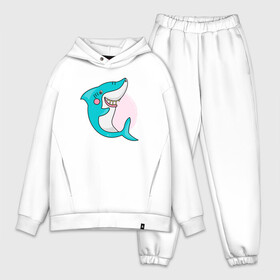 Мужской костюм хлопок OVERSIZE с принтом Акула в городе Новоалтайск,  |  | shark | акула | акулы | жители | клыки | море | морские | океан | рыба