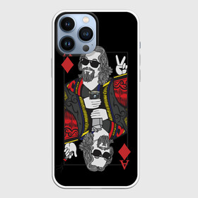 Чехол для iPhone 13 Pro Max с принтом Большой Лебовский туз бубей в городе Новоалтайск,  |  | Тематика изображения на принте: dude | jeff bridges | the big lebowski | большой лебовский | бубны | джефф бриджес | жест победы | игральная карта | масть | туз бубей | фильм | чувак