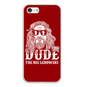 Чехол для iPhone 5/5S матовый с принтом Dude the Big Lebowski в городе Новоалтайск, Силикон | Область печати: задняя сторона чехла, без боковых панелей | Тематика изображения на принте: dude | jeff bridges | the big lebowski | блики | большой лебовский | джефф бриджес | молния | фильм | чувак