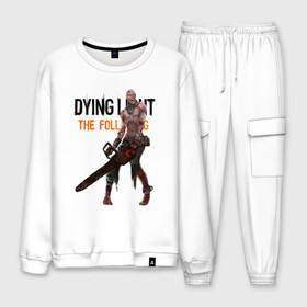 Мужской костюм хлопок с принтом Dying light Зараженный в городе Новоалтайск, 100% хлопок | на свитшоте круглая горловина, мягкая резинка по низу. Брюки заужены к низу, на них два вида карманов: два “обычных” по бокам и два объемных, с клапанами, расположенные ниже линии бедра. Брюки с мягкой трикотажной резинкой на поясе и по низу штанин. В поясе для дополнительного комфорта — широкие завязки | Тематика изображения на принте: dying light | аномалия | зараженный | монстр | мутант | ужасы | урод | хоррор