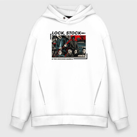 Мужское худи Oversize хлопок с принтом Lock Stock and Two Smoking Ba в городе Новоалтайск, френч-терри — 70% хлопок, 30% полиэстер. Мягкий теплый начес внутри —100% хлопок | боковые карманы, эластичные манжеты и нижняя кромка, капюшон на магнитной кнопке | Тематика изображения на принте: 1998 | guy ritchie | lock | stock and two smoking barrels | гай ричи | два ствола | деньги | карты | кино | фильм