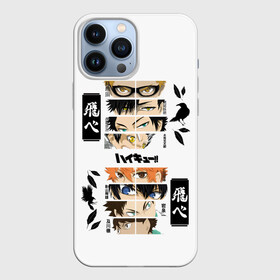 Чехол для iPhone 13 Pro Max с принтом Игроки вороны | ВОЛЕЙБОЛ в городе Новоалтайск,  |  | Тематика изображения на принте: anime | haikyu | haikyuu | karasuno | аниме | волейбол | ворон | кагеяма | карасуно | кей | кенма | козуме | куроо | маленький гигант | манга | мяч | некома | ойкава | сатори | сёё | тендо | тобио | тоору | хайкью | хината