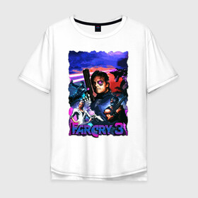 Мужская футболка хлопок Oversize с принтом Far Cry 3: Blood Dragon в городе Новоалтайск, 100% хлопок | свободный крой, круглый ворот, “спинка” длиннее передней части | Тематика изображения на принте: bloodragon | farcry | fc 5 | fc5 | фар край