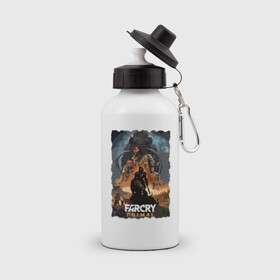 Бутылка спортивная с принтом FARCRY PRIMAL в городе Новоалтайск, металл | емкость — 500 мл, в комплекте две пластиковые крышки и карабин для крепления | Тематика изображения на принте: bloodragon | farcry | fc 5 | fc5 | фар край