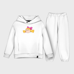 Детский костюм хлопок Oversize с принтом Хельга в городе Новоалтайск,  |  | arnold | boy | cartoon | face | girl | helga | nickelodeon | tongue | арнольд | бантик | девочка | мультик | никелодион | хельга | язык