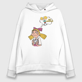 Женское худи Oversize хлопок с принтом Helga & Arnold в городе Новоалтайск, френч-терри — 70% хлопок, 30% полиэстер. Мягкий теплый начес внутри —100% хлопок | боковые карманы, эластичные манжеты и нижняя кромка, капюшон на магнитной кнопке | arnold | boy | cartoon | dream | face | girl | helga | hey arnold | love | nickelodeon | арнольд | девочка | детство | любовь | мальчик | мечта | мультик | никелодион | хельга