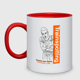 Кружка двухцветная с принтом Trainspotting Выбери жизнь арт в городе Новоалтайск, керамика | объем — 330 мл, диаметр — 80 мм. Цветная ручка и кайма сверху, в некоторых цветах — вся внутренняя часть | art | change your future | choose life | logo | macgregor | quote | rent | trainspotting merch | бойл | денни бойл | джонни ли миллер | дэнни | ирвин уэлш | лого | макгрегор | на игле | на игле мерч | псих | рент бой | рисунок | рыжий | фильм 