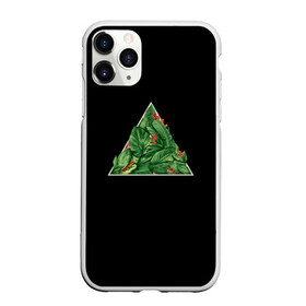 Чехол для iPhone 11 Pro Max матовый с принтом Листва в треугольнике в городе Новоалтайск, Силикон |  | красивые | листва | треугольник | черный