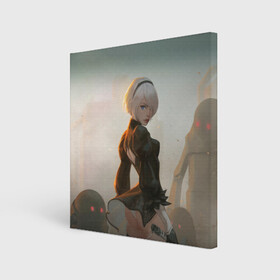 Холст квадратный с принтом Nier в городе Новоалтайск, 100% ПВХ |  | automata | game | nier | robots | yorha | андроид | аниме | воин | девушка | игра | нир | робот | самурай | экшн
