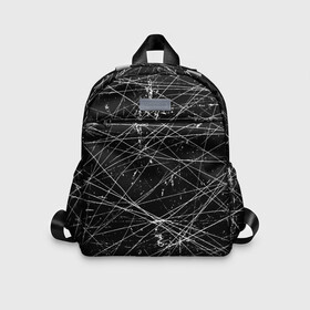 Детский рюкзак 3D с принтом ГРАНЖ  GRUNGE ЧБ в городе Новоалтайск, 100% полиэстер | лямки с регулируемой длиной, сверху петелька, чтобы рюкзак можно было повесить на вешалку. Основное отделение закрывается на молнию, как и внешний карман. Внутри дополнительный карман. По бокам два дополнительных кармашка | grunge | tegunvteg | гранж | линии | полосы | потертости | текстура