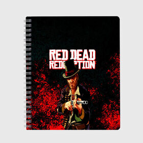 Тетрадь с принтом Red Dead Redemption Bandit в городе Новоалтайск, 100% бумага | 48 листов, плотность листов — 60 г/м2, плотность картонной обложки — 250 г/м2. Листы скреплены сбоку удобной пружинной спиралью. Уголки страниц и обложки скругленные. Цвет линий — светло-серый
 | game | red dead | red dead redemption 2 | redemption 2 | rockstar games | бандиты | дикий запад | игры | ковбои | оружие