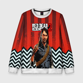 Детский свитшот 3D с принтом Бандит дикого запада RDR 2 в городе Новоалтайск, 100% полиэстер | свободная посадка, прямой крой, мягкая тканевая резинка на рукавах и понизу свитшота | game | red dead | red dead redemption 2 | redemption 2 | rockstar games | бандиты | дикий запад | игры | ковбои | оружие