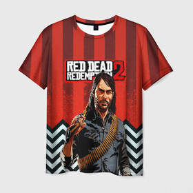 Мужская футболка 3D с принтом Бандит дикого запада RDR 2 в городе Новоалтайск, 100% полиэфир | прямой крой, круглый вырез горловины, длина до линии бедер | game | red dead | red dead redemption 2 | redemption 2 | rockstar games | бандиты | дикий запад | игры | ковбои | оружие
