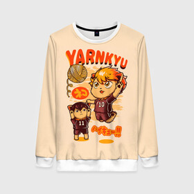 Женский свитшот 3D с принтом YARNKYU Haikyu!! | ЯКУ Хайкью!! в городе Новоалтайск, 100% полиэстер с мягким внутренним слоем | круглый вырез горловины, мягкая резинка на манжетах и поясе, свободная посадка по фигуре | anime | haikyu | haikyuu | manga | nekoma high | toritsu nekoma kk | yaku morisuke | аниме | волейбол | волейбольный клуб | котята | манга | мориске яку | мяч | номер 3 | старшая некома | хаику | хаикую