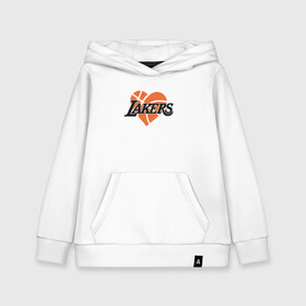 Детская толстовка хлопок с принтом Love Lakers в городе Новоалтайск, 100% хлопок | Круглый горловой вырез, эластичные манжеты, пояс, капюшен | basketball | bryant | game | james | kobe | lakers | lebron | los angeles | nba | sport | streetball | баскетбол | баскетболист | брайант | джеймс | игра | игрок | коби | леброн | лейкерс | лос анджелес | мяч | нба | спорт | стритбол